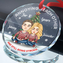 My Favorite Place Is Next To You - Customized Personalized Glass Ornament - Christmas Gift For Couple Husband Wife