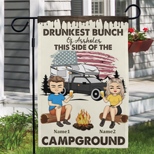 We're Drunks We Go Camping, Stars And Stripe Gift For Campers Personalized Custom Flag