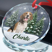 Custom Photo Pet Face - Customized Personalized Glass Ornament - Christmas Gift For Dog Lovers