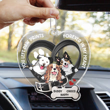 You Left Paw Prints Memorial Pet - Customized Personalized Car Ornament - Gifts For Dog Lovers