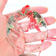 First Christmas - Customized Personalized Glass Ornament - Christmas Gift For Couple Husband Wife