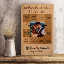 Custom Photo - 12 Reasons Why I Love You - Personality Customized Canvas - Gift For Couple