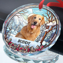 Custom Photo Christmas Memorial Family Dog Cat - Customized Personalized Glass Ornament - Gift For Christmas