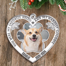 Custom Photo You Were My Favorite Hello - Personalized Customized Ornament - Gift For Pet Lover