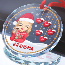 Christmas Grandma - Customized Personalized Glass Ornament - Chritstmas Gift For Family