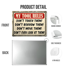 Tool Rules Metal Sign Home Decoration Tool Room Warning Sign