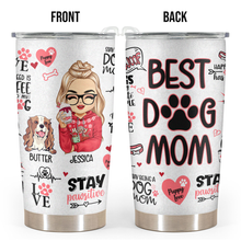 Best Dog Mom - Customized Personalized 20oz Tumbler - Gift For Dog Mom Dog Lover