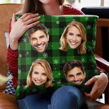 Custom Photo Family Caro Pattern - Personalized Custom Pillow - Christmas Gift For Family