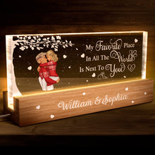 My Favorite Place In All The World -  Personalized Custom Acrylic LED Night Light - Gift For Couple