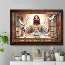 Safe In The Arms Of Jesus - Memorial Gifts - Personalized Canvas Prints