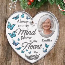 Custom Photo Forever In My Heart - Personalized Heart Ornament - Memorial Gift For Family