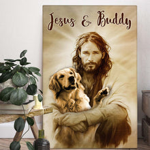 Custom Pet Photo In The Arms Of Jesus - Personalized Customized Canvas - Memorial Gift For Pet Lovers
