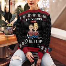 I'm Yours - Customized Personalized Ugly Sweater - Christmas Gift For Couple Husband Wife