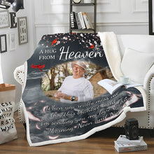 Custom Photo - A Hug From Heaven When You Miss Me - Personality Customized Blanket - Gift For Loss - Mourning Gift