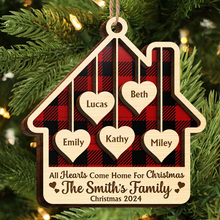 All Hearts Come Home For Christmas - Personalized 2-Layered Wooden Ornament - Gifts For Family