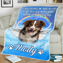 Custom Pet Photo When You Miss Me - Customized Personalized Blanket - Memorial Gift For Pet Lover Pet Loss