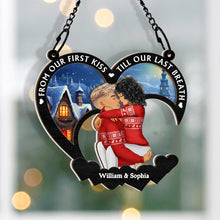 From Our First Kiss - Customized Personalized Window Suncatcher Ornament - Gift For Couple Husband Wife