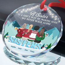 We Never Walk Alone - Customized Personalized Glass Ornament - Christmas Gift For Bestie