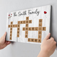 Family Crossword Canvas - Customized Family Name Canvas - Gift For Family Members