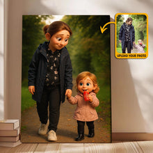 Cartoonize Your Photo Pixar Style - Turn Your Photo to Cartoon Canvas - Gift For Family Members, Siblings