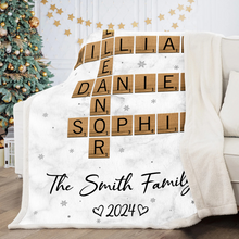 Custom Family Name Crossword Art Blanket - Customized Personalized Blanket - Gift For Family