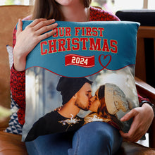 Custom Photo Our First Christmas - Personalized Custom Pillow - Christmas Gift For Family, Couple