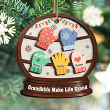 Grandkids Make Life Grand - Personalized 2-Layered Wooden Ornament - Christmas Gifts For Family