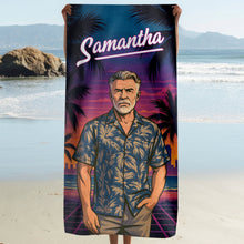 Custom Photo Sunset Pop - Personalized Customized Beach Towel - Gift For Family Members, Best Friends