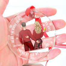 You're By Far My Favourite - Customized Personalized Glass Ornament - Christmas Gift For Couple Husband Wife