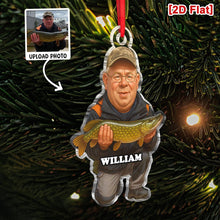 Custom Photo Of Fisherman - Personalized Acrylic Ornament - Christmas Gift For Family Member, Fisherman