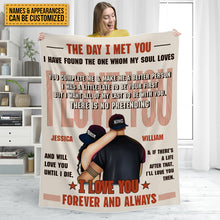 The Day I Met You - Couple Blanket - Gifts For Couple - Personalized Custom Fleece Flannel Blanket