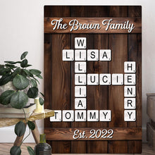 Crossword Custom Family Name - Personalized Customized Canvas - Gift For Family Members