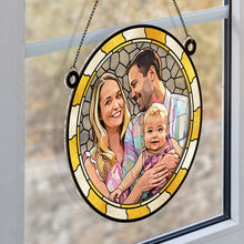 Custom Photo Love You More Every Day - Personalized Acrylic Window Suncatcher - Gift For Family, Husband Wife, Anniversary, Couple, Pet Lovers