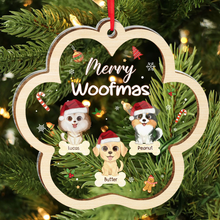 Merry Woofmas Funny Dogs - Personalized 2-Layered Mix Ornament - Gift For Dog, Dog Lover