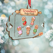 Christmas Grandma's Perfect Batch Grandkids Dogs Cats - Personalized Wooden Cutout Ornament - Gift For Family