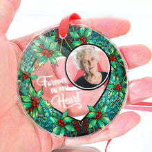 Forever In My Heart - Customized Personalized Glass Ornament - Memorial Gift For Loss