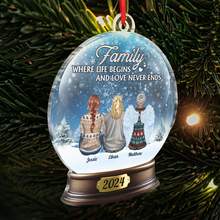 Although You Cannot See Me - Customized Personalized Snow Ball Acrylic Ornament - Christmas Memorial Gift For Family