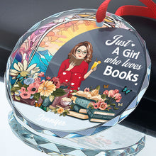 Just A Girl Who Loves Books - Customized Personalized Glass Ornament - Gift For Girl Woman