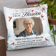 A Hug From Heaven - Personalized Photo Pillow - Christmas Gift For Memorial