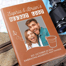 Couple Bucket List - Personalized Leather Journal - Gift For Couples, Book Lovers