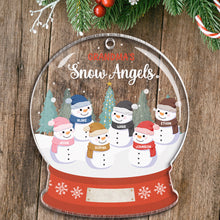 Grandma's Grandpa's Mom's Dad's Little Snowmen Snow Angels - Personality Customized Ornament - Gifts For Family