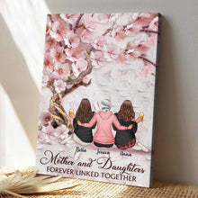 Cherry Blossom Mother And Daughter Forever Linked Together - Personalized Customized Canvas - Mother's Day Gifts For Mom, Wife, Her