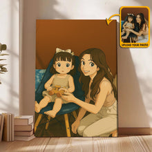 Animated Family Photo Ghibli Style Vertical - Turn Your Family Members Into Ghibli Characters - Gift For Family Members, Siblings