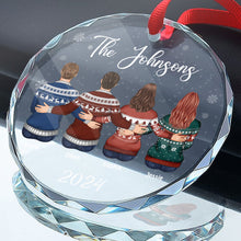 Family Forever - Customized Personalized Glass Ornament - Christmas Gift For Family