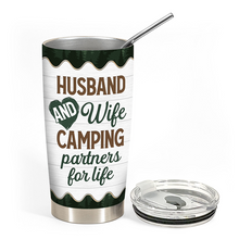 Husband Wife Camping Partners - Personality Customized Tumbler - Gift For Camping Lovers