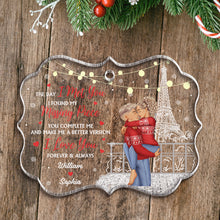 I Found My Missing Piece Couples Christmas - Customized Personalized Acrylic Ornament - Christmas Gift For Couple