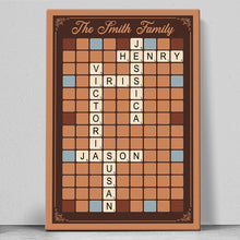 Scrabble Family Crossword - Personalized Customized Canvas - Gift For Family Members