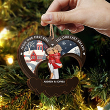 First Kiss Till Last Breath - Personalized Custom 2-Layered Wooden Ornament - Gift For Couple