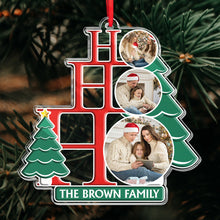 Custom Family Photo Pine Tree Shaped Ornament - Personalized Acrylic Ornament - Christmas Gifts For Family Members