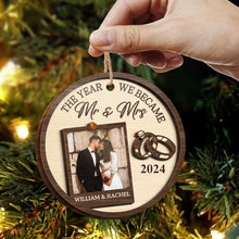 Custom Photo The Year We Became Our - Customized Personalized 2-Layered Wooden Ornament - Christmas Gift For Couple Love